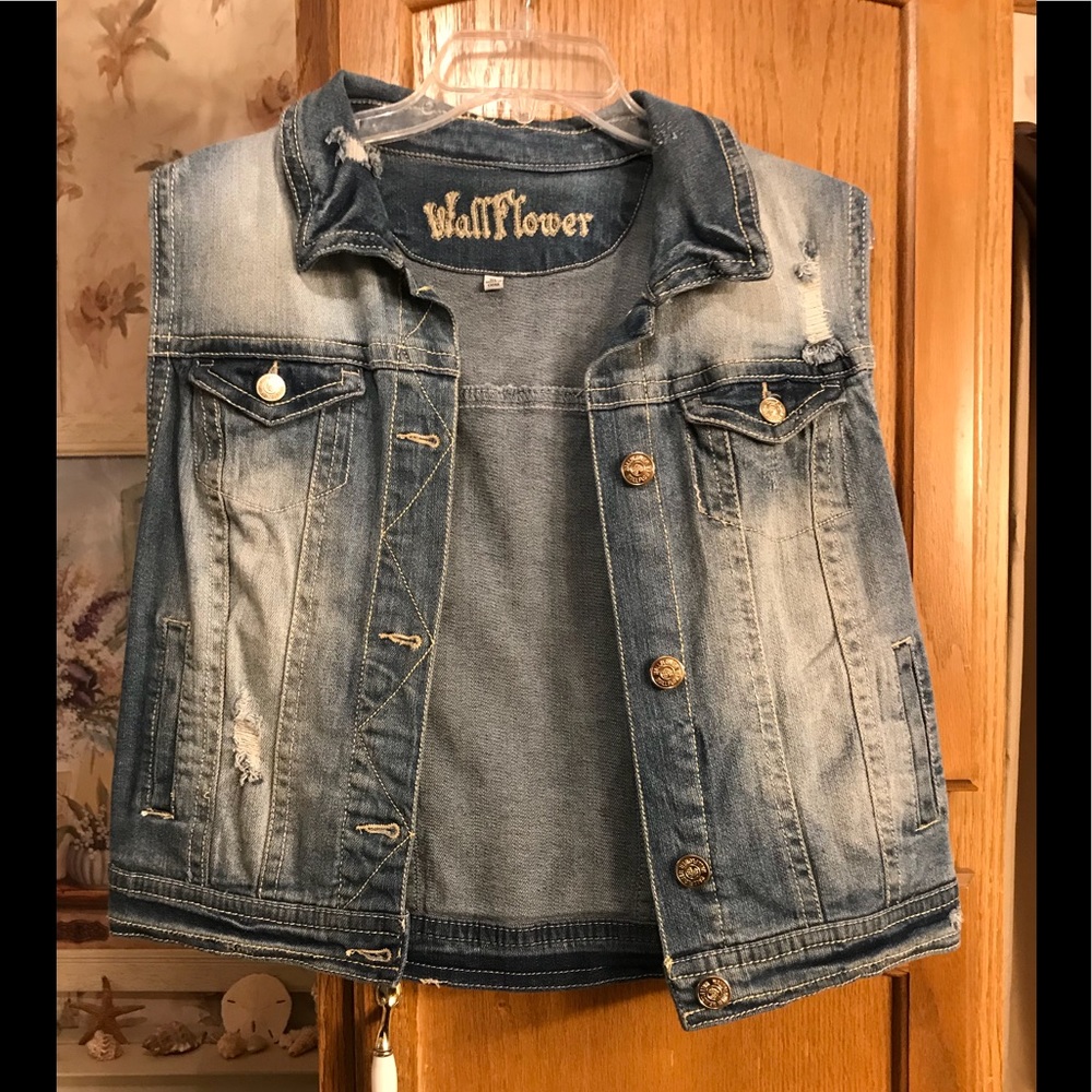 Wallflower Light denim vest.